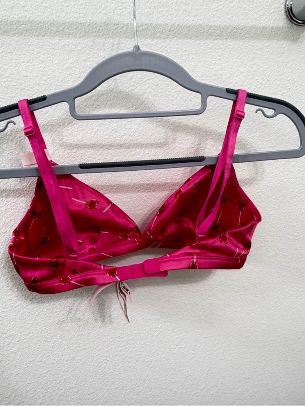 Victoria's Secret Hot Pink Cherry-Print Triangle Bralette - Picture 12 of 16